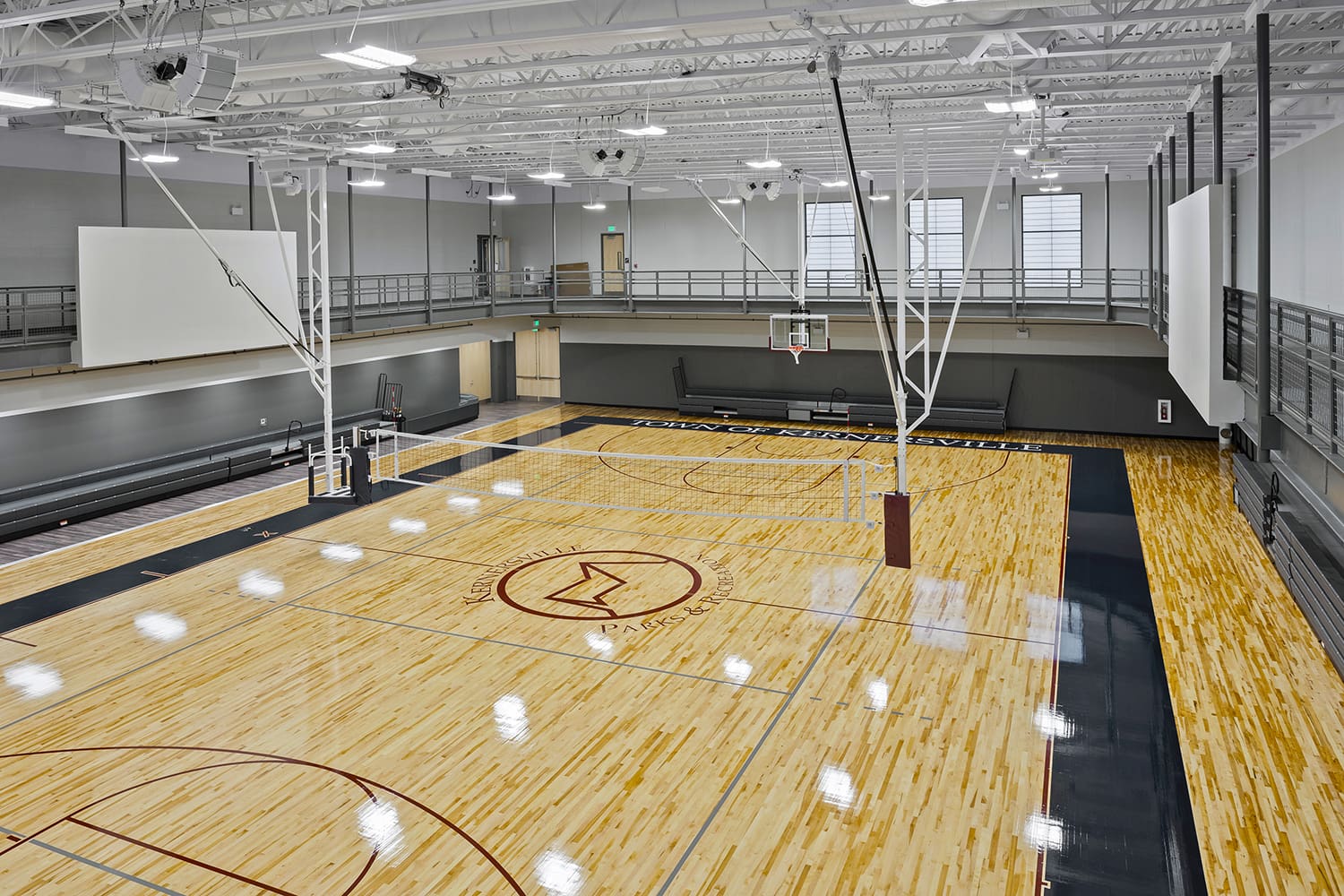 Samet Corporation team working on the Kernersville Recreation Gym project, showcasing construction progress and development of the gymnasium space