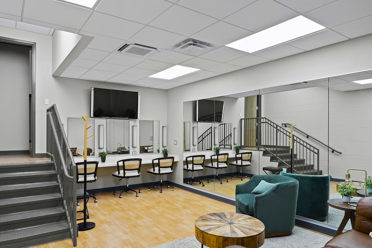 Samet Corporation team working on the Kernersville Recreation Room project, highlighting construction progress and interior development